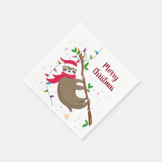 Serviette En Papier Fun Sloth serviettes de Noël (Coin)