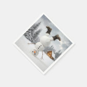 Serviette En Papier Fun Snowman Doing a Headstand  (Coin)