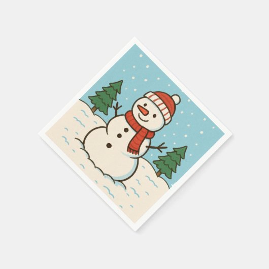 Serviette En Papier Fun Snowman mignon Noël (Coin)