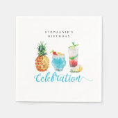 Serviette En Papier Fun Summer Celebration Cocktail Anniversaire (Devant)