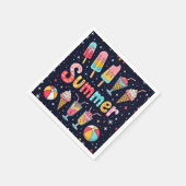 Serviette En Papier Fun Summer Graphics On Black (Coin)