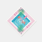 Serviette En Papier Fun Tropical Pink & Blue Tropical Pool Party (Coin)