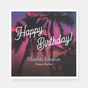 Serviette En Papier Fun Tropical Sunset Luau Anniversaire