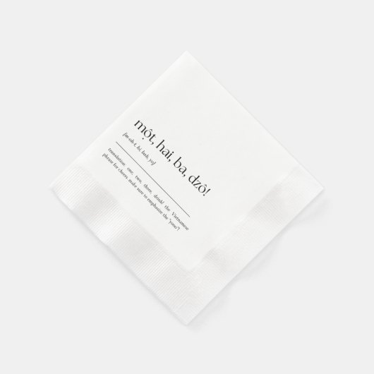 Serviette En Papier Fun Vietnamien Drinking Phrase Cocktail Napkin 02 (Coin)