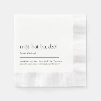 Serviette En Papier Fun Vietnamien Drinking Phrase Cocktail Napkin 02