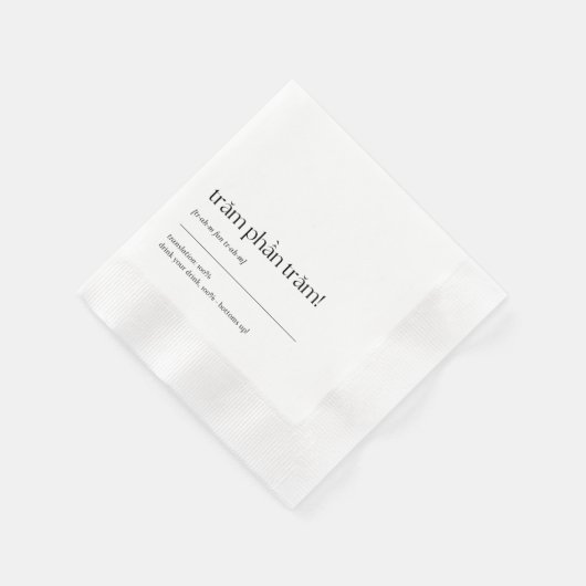 Serviette En Papier Fun Vietnamien Drinking Phrase Cocktail Napkin 03 (Coin)