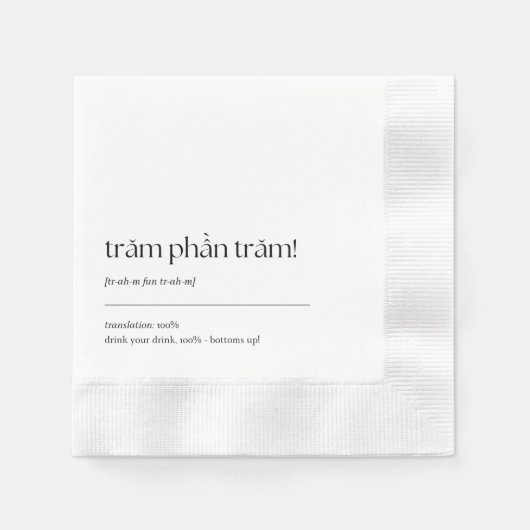 Serviette En Papier Fun Vietnamien Drinking Phrase Cocktail Napkin 03 (Devant)