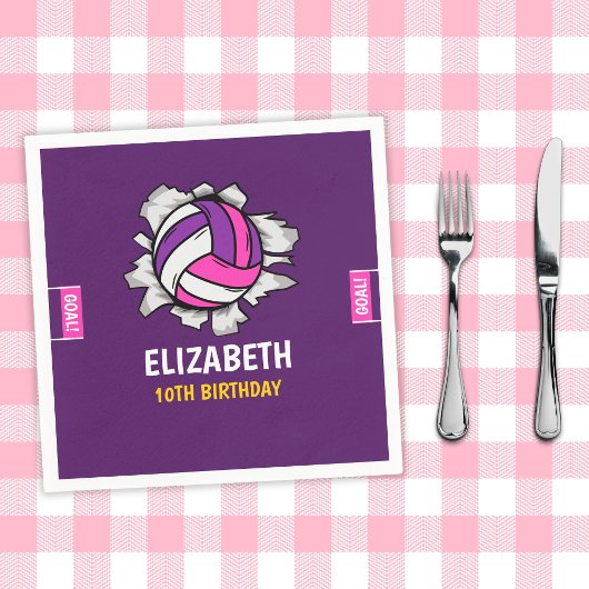 Serviette En Papier Fun Volleyball Birthday Girl