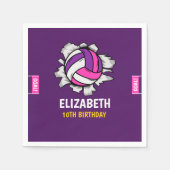 Serviette En Papier Fun Volleyball Birthday Girl (Devant)
