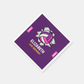 Serviette En Papier Fun Volleyball Birthday Girl (Coin)