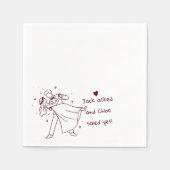 Serviette En Papier Fun wedding cute couple hand drawn (Devant)