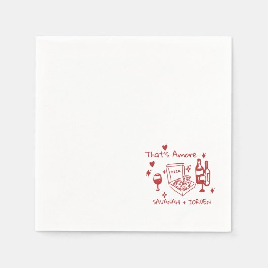 Serviette En Papier Fun Wedding ,Whimsical Font & Italian Vibes (Devant)