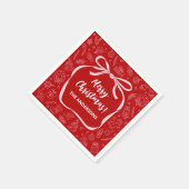 Serviette En Papier Fun Whimsical main tiré Bow Noël (Coin)