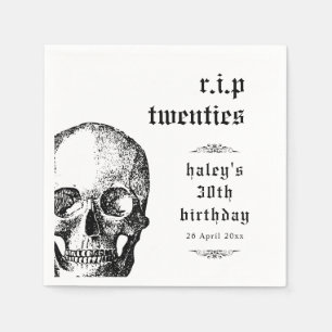 Serviette En Papier Funérailles 30e RIP Twenties 20s Drôle Crâne Anniv