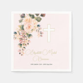 Serviette En Papier Funérailles Christian Photo Élégant Rose Invitatio (Devant)