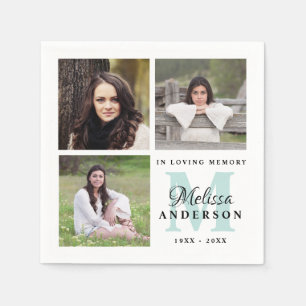 Serviette En Papier Funérailles Dans Mémoire Amoureuse Monogramme Phot