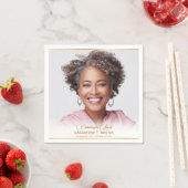 Serviette En Papier Funérailles photo minimaliste Gold Rim (En situation)