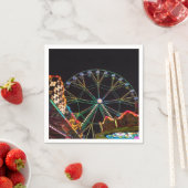 Serviette En Papier Funfair Ferris Wheel at Night (En situation)