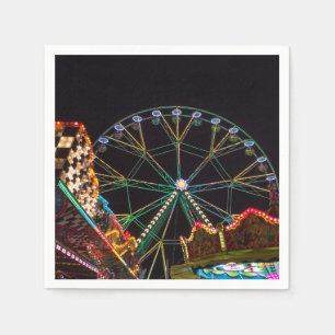 Serviette En Papier Funfair Ferris Wheel at Night
