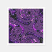 Serviette En Papier Funky Bold Boho Violet Abstrait Fractal Numérique (Devant)