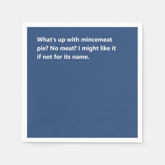 Serviette En Papier Funky Christmas Pie Poem Bold Blue (Devant)