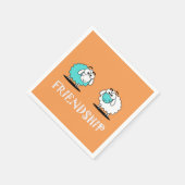 Serviette en papier funky deux moutons amitié (Coin)