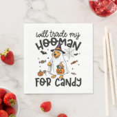 Serviette En Papier Funky Golden Dog Halloween Ghost Éffrayant (En situation)