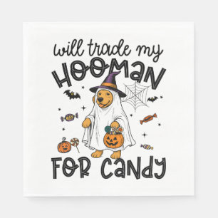 Serviette En Papier Funky Golden Dog Halloween Ghost Éffrayant