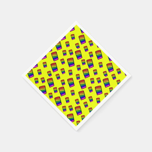 Serviette En Papier Funky Neon Motif arc-en-ciel (Coin)