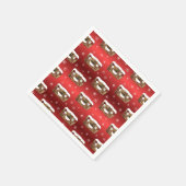 Serviette En Papier Funky Noël Fruitcake Motif Rouge (Coin)