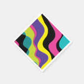 Serviette En Papier Funky Retro Colours Wave Pop Motif des années 90 (Coin)