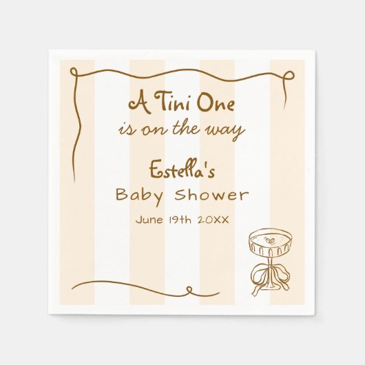 Serviette En Papier Funky Retro Doodle Espresso Martini Baby shower (Devant)