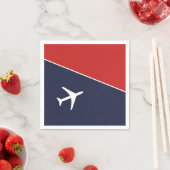 Serviette En Papier Funky White Plane Avion Pilote (En situation)