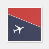Serviette En Papier Funky White Plane Avion Pilote (Devant)