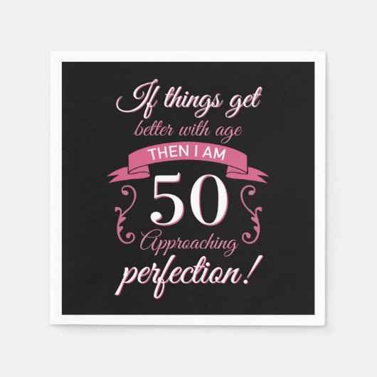 Serviette En Papier Funny 50e anniversaire 'Perfection' (Devant)