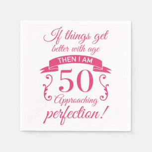 Serviette En Papier Funny 50e anniversaire 'Perfection'