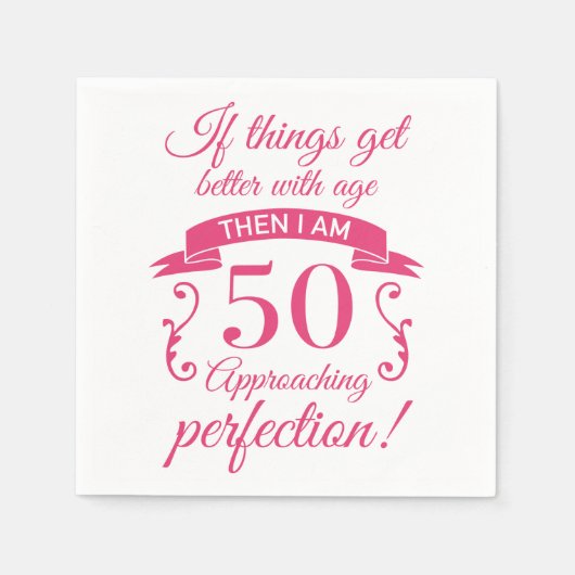 Serviette En Papier Funny 50e anniversaire 'Perfection' (Devant)