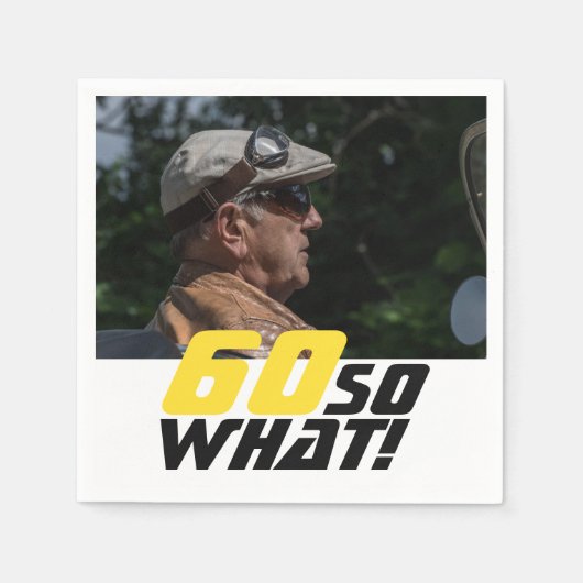 Serviette En Papier Funny 60 alors quelle citation photo 60e anniversa (Devant)