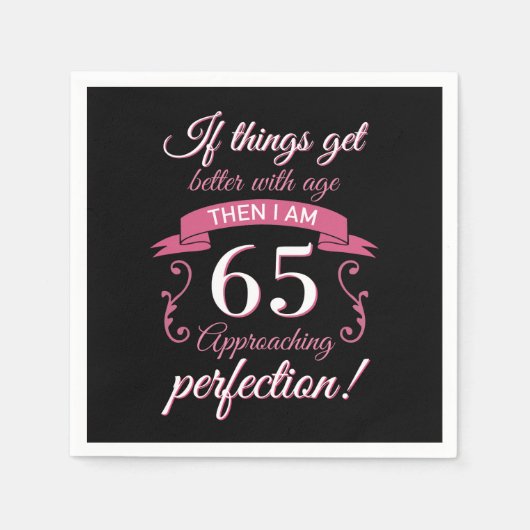 Serviette En Papier Funny 65e anniversaire 'Perfection' (Devant)