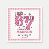 Serviette En Papier Funny 7th Birthday | “I Was 6, Now 7” Party (Devant)