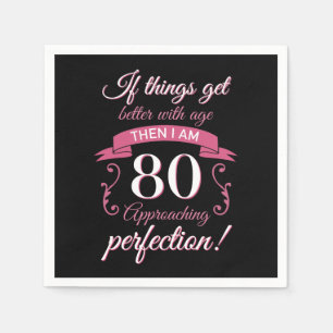Serviette En Papier Funny 80e anniversaire 'Perfection'