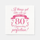 Serviette En Papier Funny 80e anniversaire 'Perfection' (Devant)