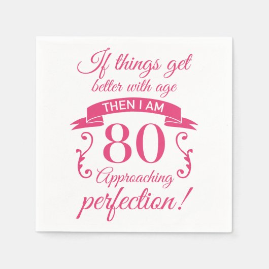 Serviette En Papier Funny 80e anniversaire 'Perfection' (Devant)