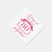 Serviette En Papier Funny 80e anniversaire 'Perfection' (Coin)