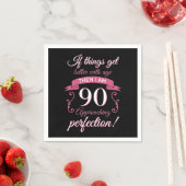 Serviette En Papier Funny 90e anniversaire 'Perfection' (En situation)