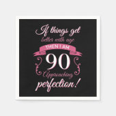Serviette En Papier Funny 90e anniversaire 'Perfection' (Devant)