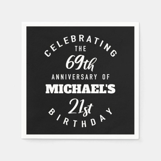 Serviette En Papier Funny 90e anniversaire Personnalisé (Devant)