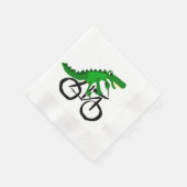 Serviette En Papier Funny Alligator équitation vélo (Coin)