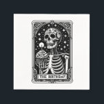 Serviette En Papier Funny Anniversaire Tarot gothique<br><div class="desc">Une invitation de 30ème anniversaire dans le style d'une carte tarot,  avec squelette et cupcake d'anniversaire et bougie. Une drôle d'occulte gothique.</div>