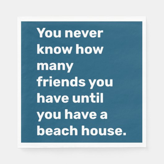 Serviette En Papier Funny Beach House Friends Citer la typographie Ble (Devant)